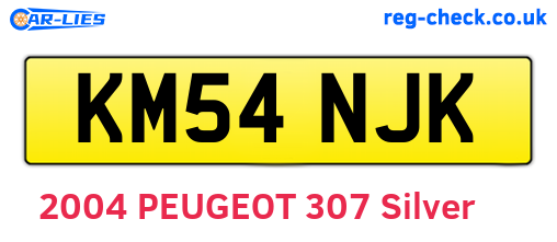 KM54NJK are the vehicle registration plates.