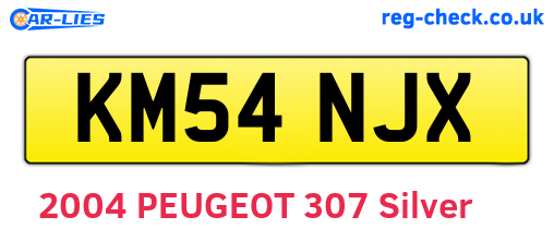 KM54NJX are the vehicle registration plates.