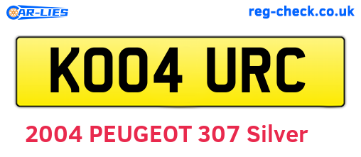 KO04URC are the vehicle registration plates.
