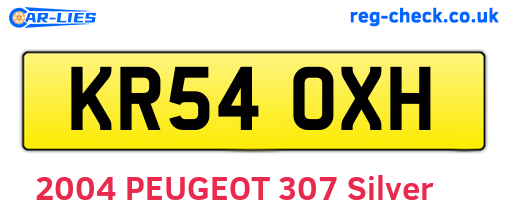 KR54OXH are the vehicle registration plates.