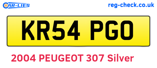 KR54PGO are the vehicle registration plates.