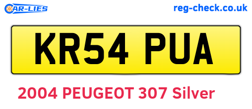 KR54PUA are the vehicle registration plates.