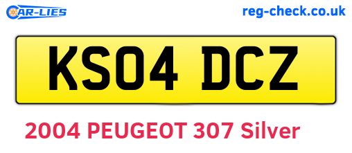 KS04DCZ are the vehicle registration plates.