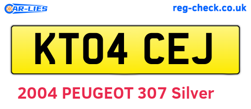 KT04CEJ are the vehicle registration plates.