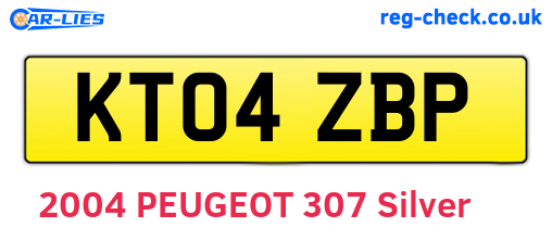 KT04ZBP are the vehicle registration plates.