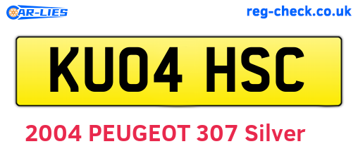 KU04HSC are the vehicle registration plates.
