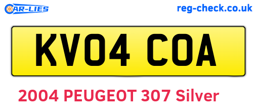 KV04COA are the vehicle registration plates.