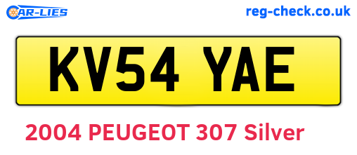 KV54YAE are the vehicle registration plates.