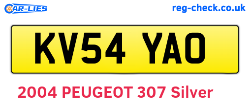 KV54YAO are the vehicle registration plates.