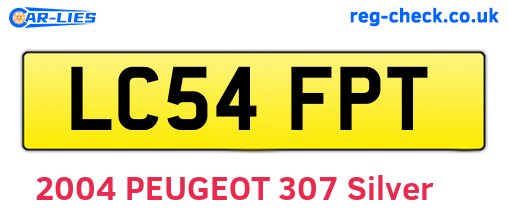 LC54FPT are the vehicle registration plates.