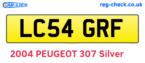 LC54GRF are the vehicle registration plates.