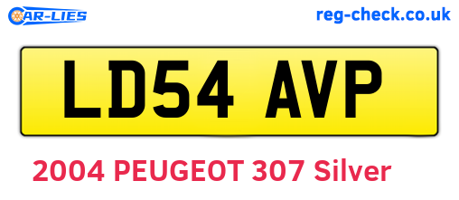 LD54AVP are the vehicle registration plates.