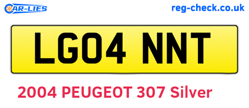 LG04NNT are the vehicle registration plates.