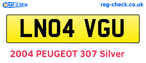 LN04VGU are the vehicle registration plates.