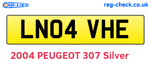 LN04VHE are the vehicle registration plates.