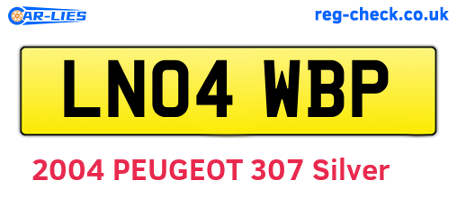 LN04WBP are the vehicle registration plates.