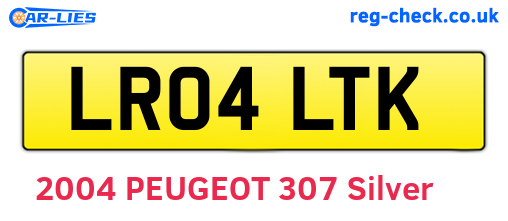 LR04LTK are the vehicle registration plates.