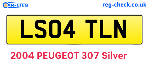LS04TLN are the vehicle registration plates.