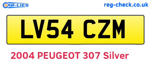 LV54CZM are the vehicle registration plates.