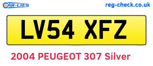 LV54XFZ are the vehicle registration plates.