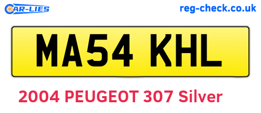 MA54KHL are the vehicle registration plates.