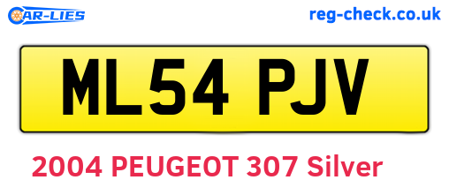 ML54PJV are the vehicle registration plates.