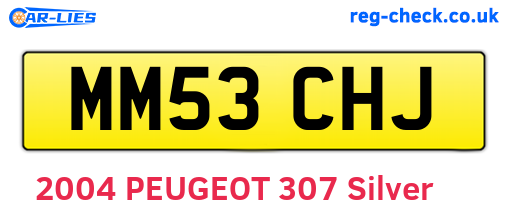 MM53CHJ are the vehicle registration plates.