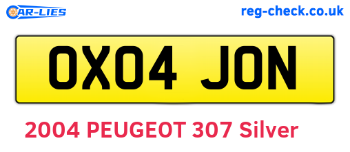 OX04JON are the vehicle registration plates.