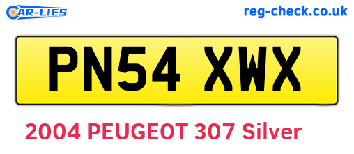 PN54XWX are the vehicle registration plates.