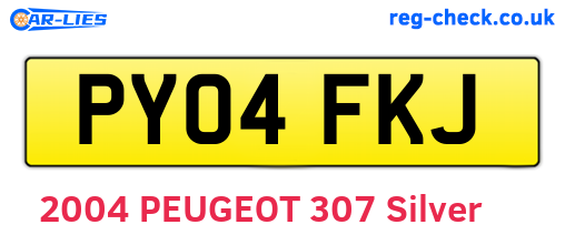 PY04FKJ are the vehicle registration plates.