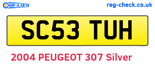 SC53TUH are the vehicle registration plates.
