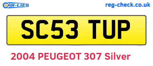 SC53TUP are the vehicle registration plates.