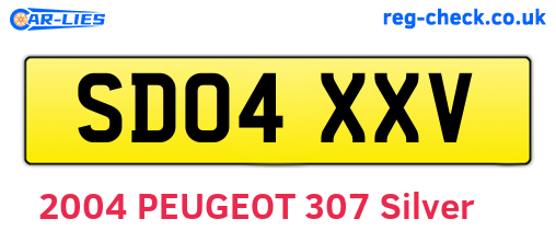 SD04XXV are the vehicle registration plates.