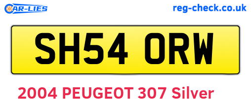 SH54ORW are the vehicle registration plates.
