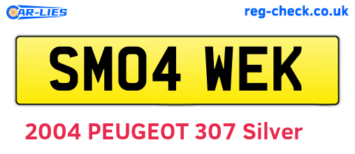 SM04WEK are the vehicle registration plates.