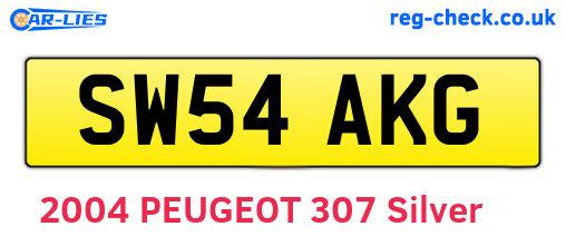 SW54AKG are the vehicle registration plates.