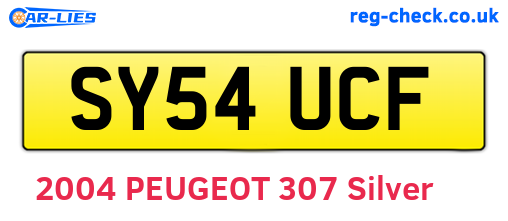 SY54UCF are the vehicle registration plates.