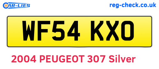WF54KXO are the vehicle registration plates.