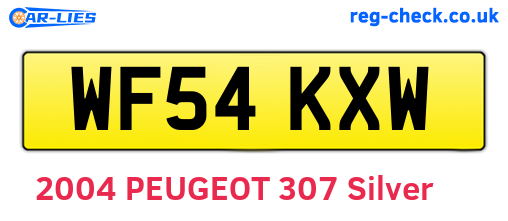 WF54KXW are the vehicle registration plates.