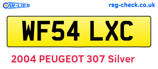 WF54LXC are the vehicle registration plates.