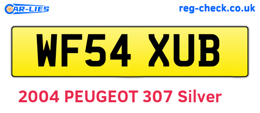 WF54XUB are the vehicle registration plates.