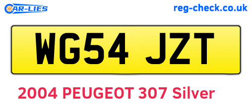 WG54JZT are the vehicle registration plates.