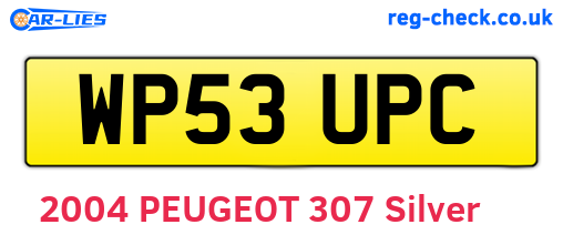 WP53UPC are the vehicle registration plates.