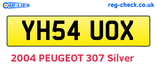 YH54UOX are the vehicle registration plates.