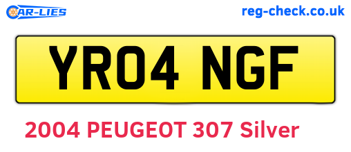 YR04NGF are the vehicle registration plates.
