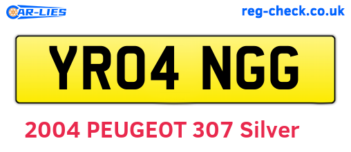 YR04NGG are the vehicle registration plates.