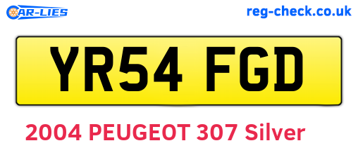 YR54FGD are the vehicle registration plates.