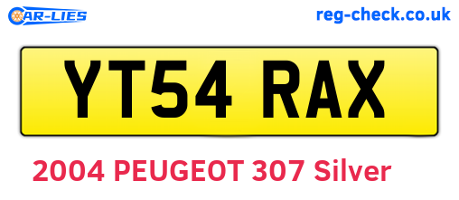 YT54RAX are the vehicle registration plates.