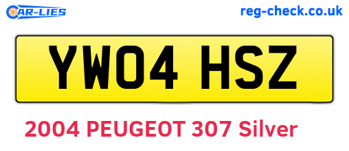 YW04HSZ are the vehicle registration plates.