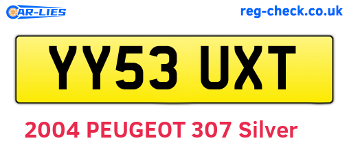 YY53UXT are the vehicle registration plates.